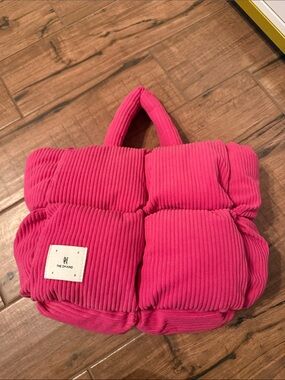 The Oh Kind Pink Puffer Corduroy Tote Bag